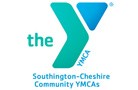 Logo of the Southington-Cheshire Community YMCAs with a stylized "Y" design. The left side is teal, labeled "the" in lowercase, and the right side is blue, marked with "YMCA" text. "Southington-Cheshire Community YMCAs" is written below in blue.